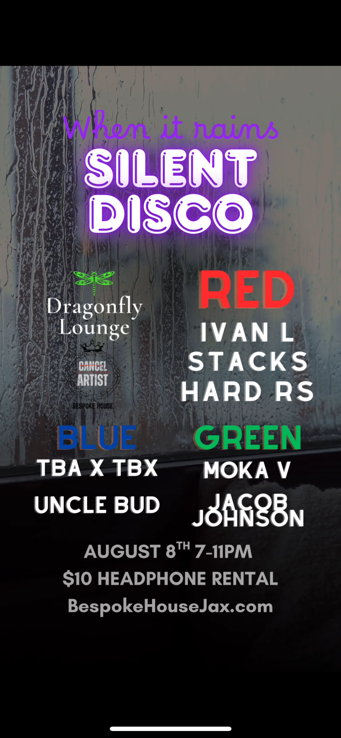 When it rains | Silent Disco | Bespoke House Fundraiser