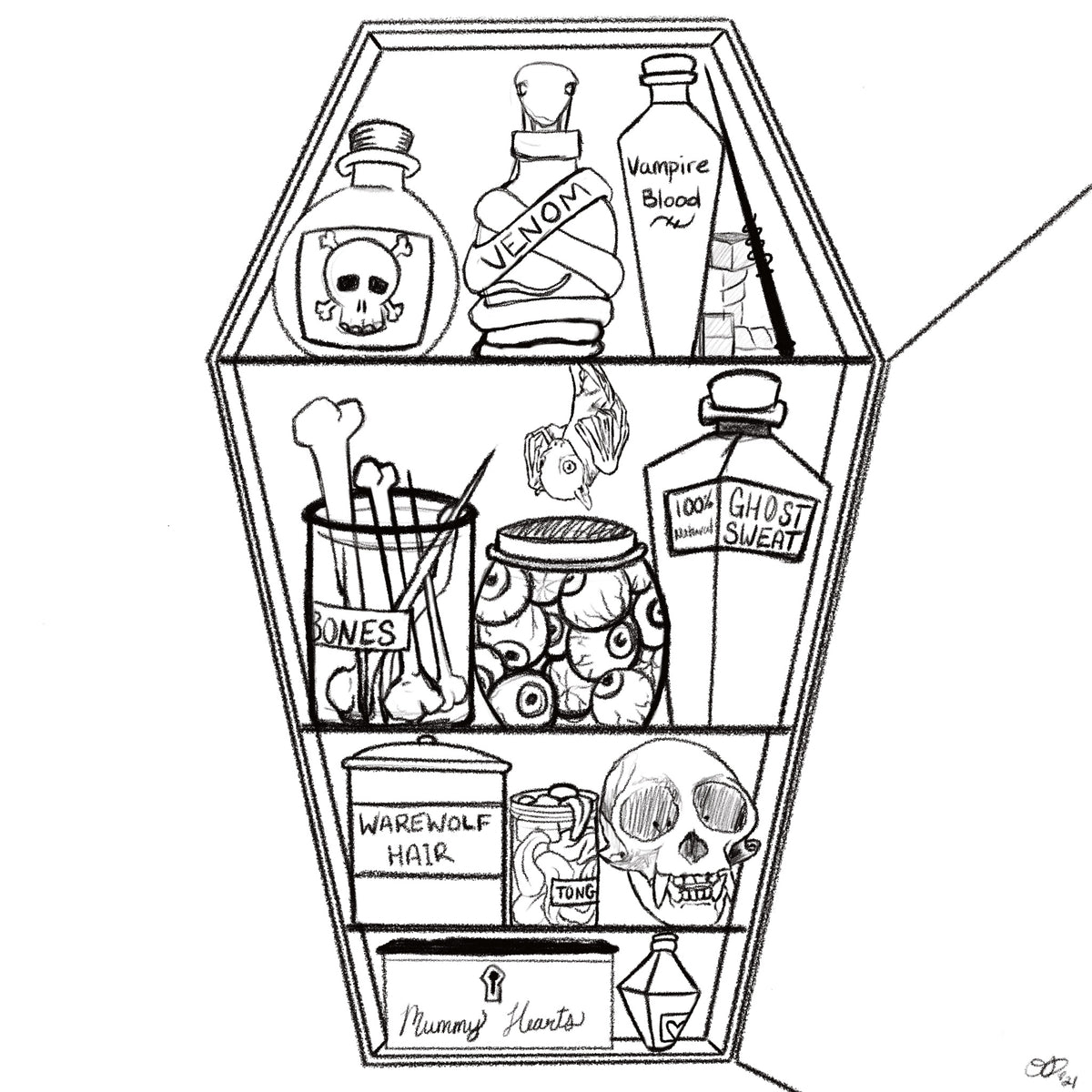Day #15 — Potions & Tonics artwork by The Odie Collective